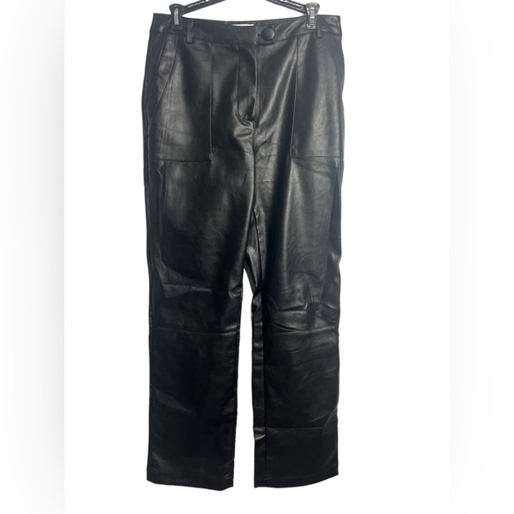 4th & Reckless Pants - 4th + Reckless Faux Leather Vegan Straight Pants Large Black